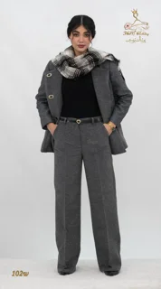 نمای جلو ست کت و شلوار فوتر خاکستری تریسین | Blazer and Trousers Set