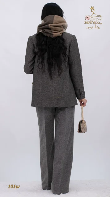 نمای پشت ست کت و شلوار فوتر خاکستری تریسین | Blazer and Trousers Set