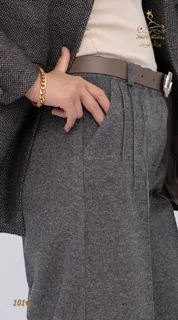 نمای جیب ست کت و شلوار فوتر خاکستری تریسین | Blazer and Trousers Set