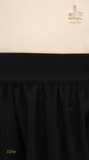 نمای جزئیات دامن بلند لینن ایرانی مشکی تریسین | Maxi Skirt