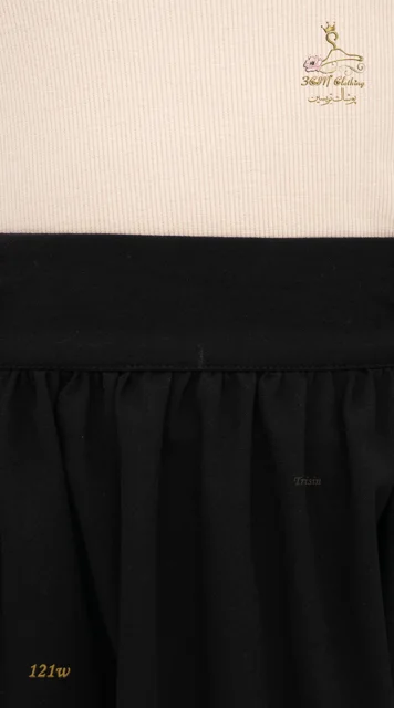 نمای جزئیات دامن بلند لینن ایرانی مشکی تریسین | Maxi Skirt