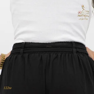 نمای کمر شلوار لینن ایرانی مشکی تریسین | Trisin Pants / Trousers Black Iranian Linen