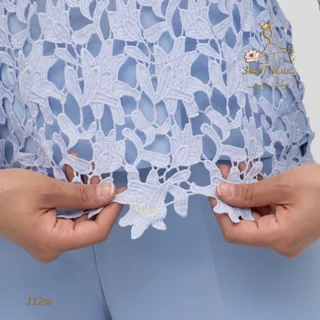 نمای جزئیات شومیز شلوار ساندویچی - پفکی مشکی تریسین | Trisin Pants paper Black 3D Spacer