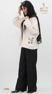 نمای بغل چپ بلوز لینن نازک مشکی تریسین | Trisin Blouse Black Lightweight Linen