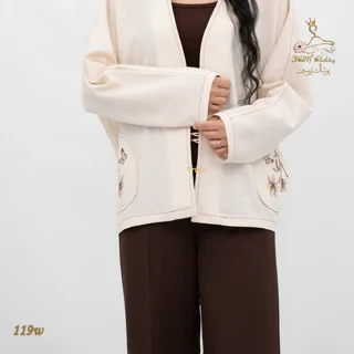 نمای مچ کت زنانه لینن نازک قهوه ای تریسین | Trisin Women Jacket Brown Lightweight Linen
